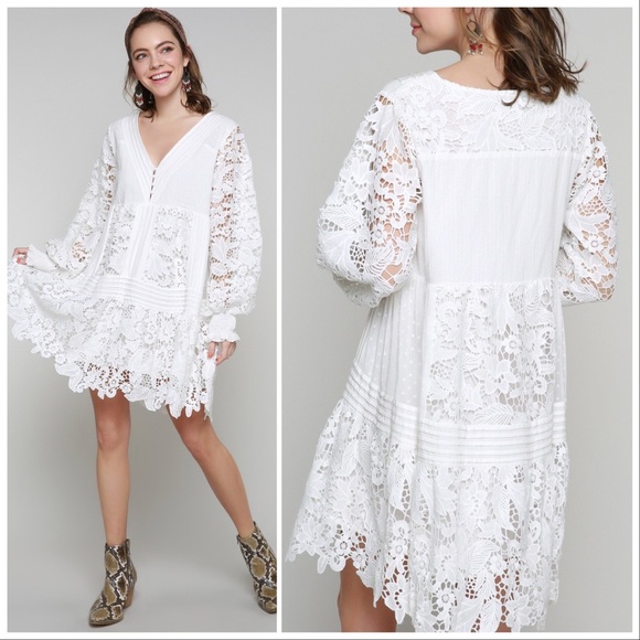 Romance Lovely in Lace White Mini Dress - Picture 2 of 10